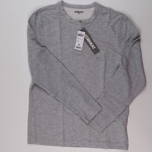 32 Degrees Heat Henley Shirt Gray Heathered Medium NWT Men Long Sleeve Thermal